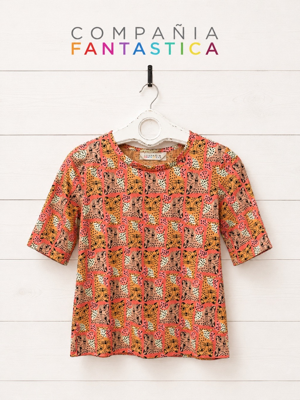 COMPAÑÍA FANTÁSTICA Cat Print Top XS